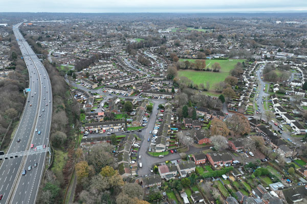 Aerial view of Farnborough