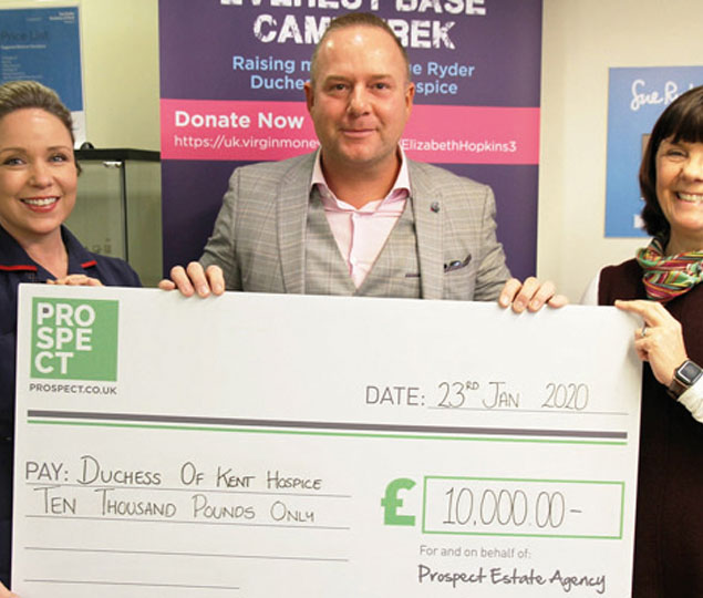 The Prospect donation to Duchess of Kent Hospice