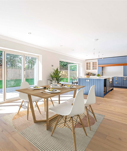 A kitchen in the Orchard and Maple House developments
