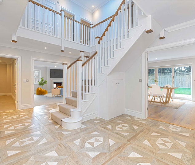 A hallway in the Orchard and Maple House developments