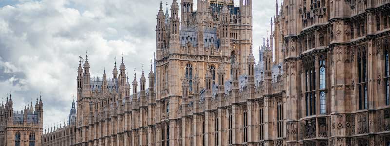 Parliament building in London